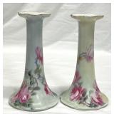 Bavaria Hand Painted 6' Candle Sticks Set Signed