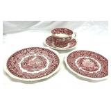 Mason's Vista 4 Pcs Red Transferware Ironstone