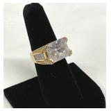 Gold over Marked 925 Radiant Cut/Baguette CZ Ring