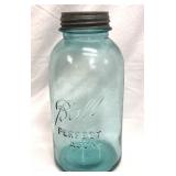 Half Gallon Ball Perfect Mason Jar Blue Zinc Lid