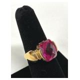 Ross Simons Lab Pink Sapphire/CZ Marked 925 Ring