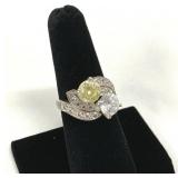 Ross Simons Yellow Stone Baguettes Marked 925 Ring