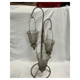 Metal and Glass Hanging Candle Holderl 25.75' Tall