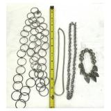 Fashion Jewelry Silver Tone Necklaces & Bracelet