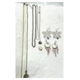 14K TGE Ring Size 6.5, Earrings, Necklaces