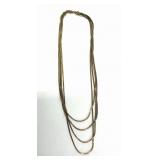 Gold Tone 4 Strand Necklace Marked 925 Italy ITAOR