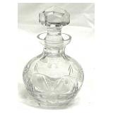 Cut Crystal Clear Glass Bottle w/Stopper Perfume