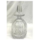 Crystal Glass Decanter w/Stopper Frosted Leaves 9'