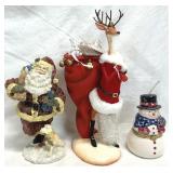 Christmas Reindeer Vase, Santa Figurine, Snowman