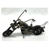 Handmade Chopper Motorcycle Metal Black w/Flames