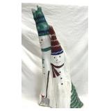 Hand Painted on Wood Snowman 21' Figurine
