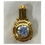 Ross Simons Pendant Marked 925 Gold Tone w/CZ