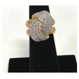 Ross Simons Gold Tone CZ Ring Marked 925 Size 5