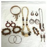 Wood & Copper Fashion Jewelry Lot