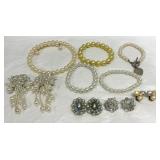 Vintage Earrings & Faux Pearl Jewelry Lot