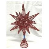 3D Red Glitter 15.5't Christmas Tree Topper
