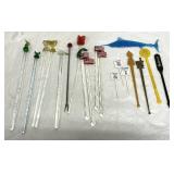 Asst Glass/Plastic Swizzle Sticks & Drink Stirrers