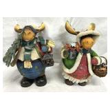 12' Moose Figurines Set of 2