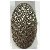 Hammered Sterling Silver Flower of Life Ring 925