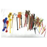 Assorted Plastic Swizzle Sticks & Drink Stirrers