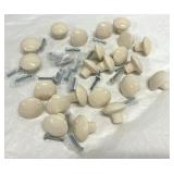 Porcelain Ceramic Knobs Round Mushroom Shape