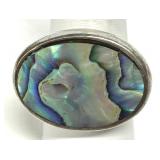 Abalone Shell Sterling Silver Ring 925 Italy