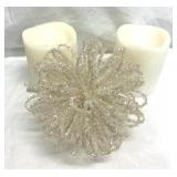 White Glitter Battery Operated 5' Candles & Orb