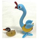 Blown Glass Miniature Duck Goose Figurines