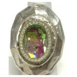 Mystic Style Crystal Sterling Silver Ring 925 Sz 6