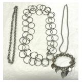 Silver Tone Fashion Jewelry Lot Necklaces