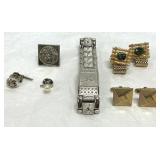 Vintage Cuff Links & Jordan Link Bracelet Jewelry