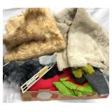 Large Box of Faux Fur Material Sewing Crafts