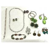 Fashion Jewelry Lot Bracelets, Earrings, Brooch