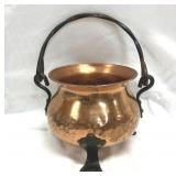 Copper Cauldron Pot Wrought Iron Handle Germany