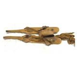 Vintage Pair of Dutch Wooden Ice Skates w/Leather
