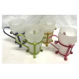 Wheaton Nuline Soda Fountain Glasses Metal Holders