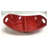 Rachael Ray Divided Serving Bowl Red 14' Oven Safe