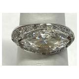 Clear CZ Sterling Silver Ring 925 Size 4.75