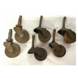 Vintage Lot of 1 1/2' Wooden Caster Wheels