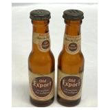Old Export Miniature 4' Beer Bottle S&P Shakers