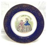 Imperial Salem Plate Blue & 23K Gold Filigree 11'