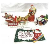 Assorted Christmas Decorations Figurines Plaque