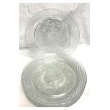 S/6 Antique Clear Cristal Luminarc Dinner Plates