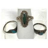 Sterling Silver Turquoise Rings 925