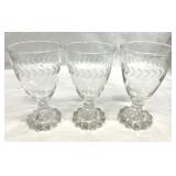 S/3 Candlewick Laurel Leaf Juice Wine Glass