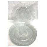 S/6 Antique Clear Cristal Luminarc Dinner Plates