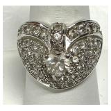 Heart Clear CZ Stone Sterling Silver Ring 925