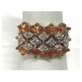 Ross Simons Citrine CZ Gold Vermeil Ring 925 Sz 7