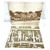 Old Reprinted Photographs Car Lot & Gas Station