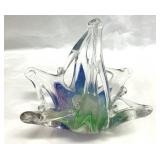 Murano Glass Candy Dish Basket w/Handle